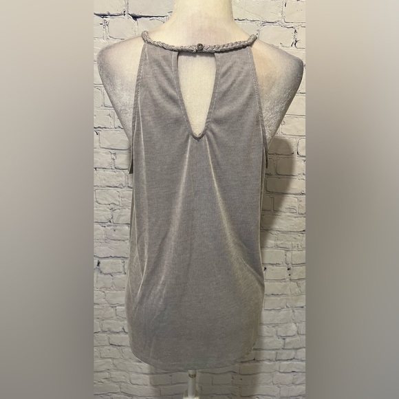 Pixley Georgio Braided Blue and Gray Stripe Halter Tank Top Medium - Picture 4 of 7